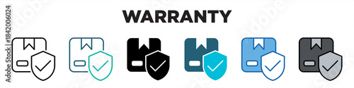 Warranty Single Icon Pack Multistyle Editable Stroke