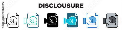 Disclosure Single Icon Pack Multistyle Editable Stroke