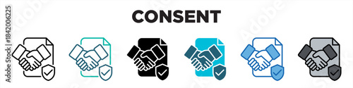 Consent Single Icon Pack Multistyle Editable Stroke