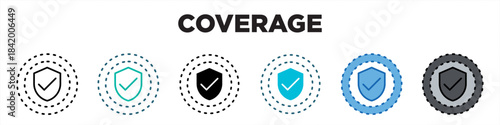 Coverage Single Icon Pack Multistyle Editable Stroke