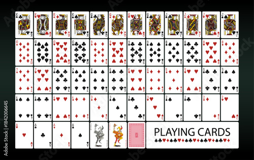 Complete deck of playing cards