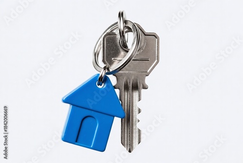 Vintage House Keys on Blue Keychain - Perfect Keychain Accessory for Homeowners and Real Estate Security