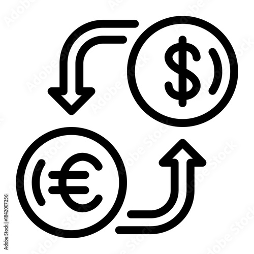 currency exchange line icon