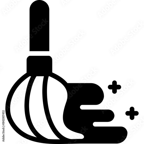 mop icon illustration design with solid