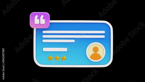 3D Testimonial Quote | Alpha Channel