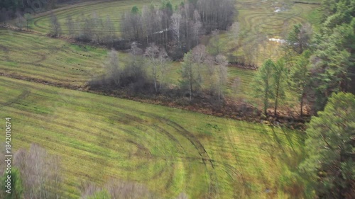 aerial view, drone photography, drone landscape, top view, forest, pine forest, birch trees, mixed forest, woodland, clearing, meadow, wetland, swamp, bog, marsh, pond, lake, reeds, river, stream, win