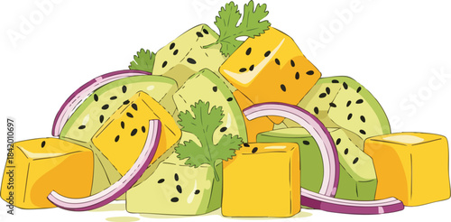 dragon fruit on a plate isolated