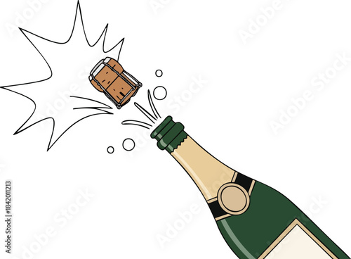 bottle of champagne vector illustration