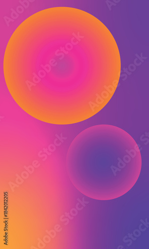 fondo degradado vertical con dos circulo 