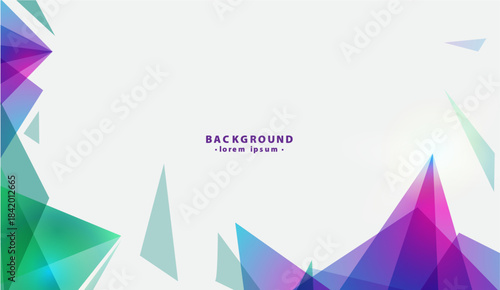 Geometric background with scattered colored polygons perfect for modern design projects, tech presentations, banners, and abstract digital art.