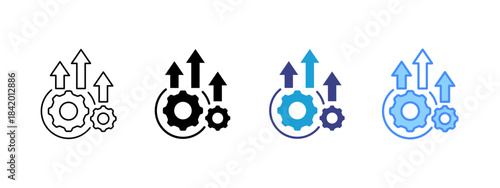 Improvement icon set multiple style collection