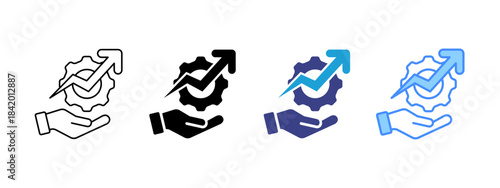 Efficiency  icon set multiple style collection