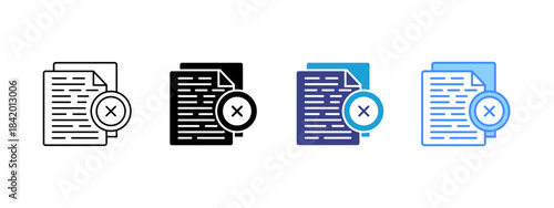 Rejected icon set multiple style collection