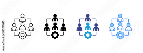 Team icon set multiple style collection