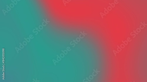 Blurred abstract teal green and red coral gradient background featuring soft color blending for modern contrasting presentation or colorful web design seamless loop