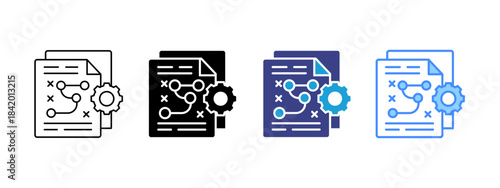Strategy  icon set multiple style collection