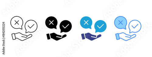 Decision icon set multiple style collection