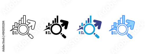 Analytics  icon set multiple style collection