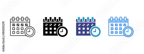 Deadline  icon set multiple style collection