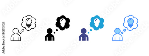 Think icon set multiple style collection