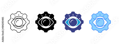 Vision icon set multiple style collection