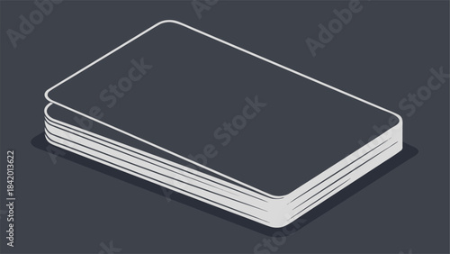 Blank Stacked Cards Isometric Template Vector Illustration with vector illustration