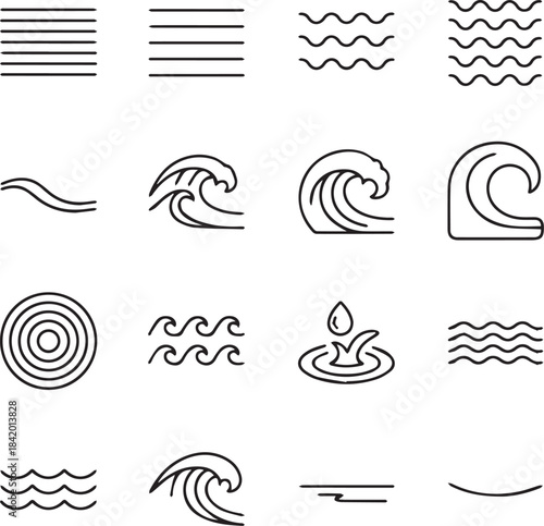 set of abstract vector icons and symbols for technology and communication