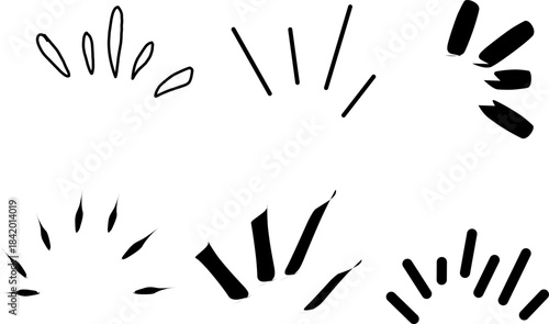 Abstract burst line elements in various shapes and styles, perfect for comic effects, highlights, decorations, and dynamic creative design accents art