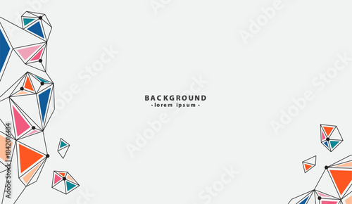 Geometric abstract design featuring triangles and polygons, ideal for graphic design projects, backgrounds, and modern artistic concepts.