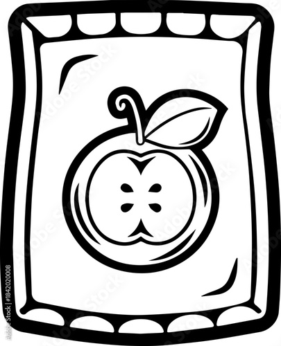 
SVG vector illustration of fruit-themed product labels and packaging elements.Fresh Fruit Illustration of Apple and Orange Slice