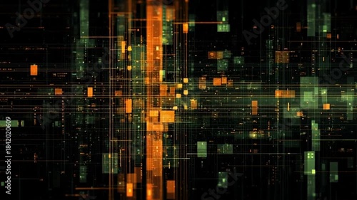 Wallpaper Mural Digital grid Abstract cityscape network connections Torontodigital.ca