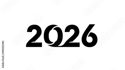 Bold black digit design illustrative year graphic for various applications