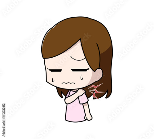 肩がこる女性のイラスト