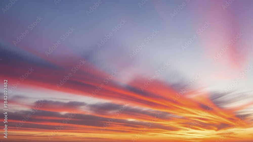 Obraz premium Dramatic Sunset Sky With Streaking Clouds (21