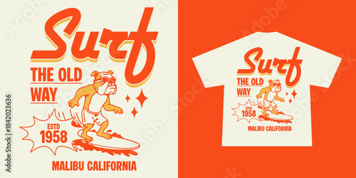 Vintage illustration of Surf club vector t shirt design, vector graphic, typographic poster or tshirts street wear and Urban style