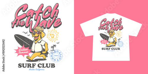 Vintage illustration of Surf club vector t shirt design, vector graphic, typographic poster or tshirts street wear and Urban style