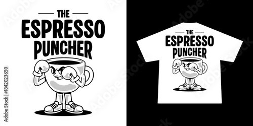 cartoon character of coffee Graphic Design for T shirt Street Wear and Urban Style