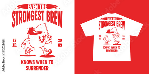 cartoon character of coffee Graphic Design for T shirt Street Wear and Urban Style