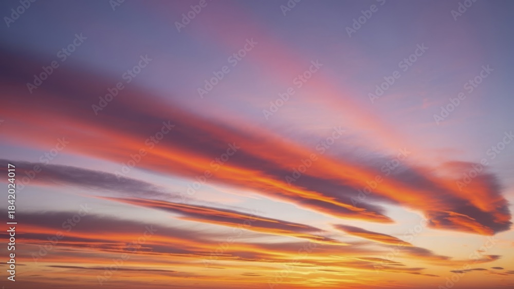 Fototapeta premium Long Streaking Clouds in a Sunset Sky (22