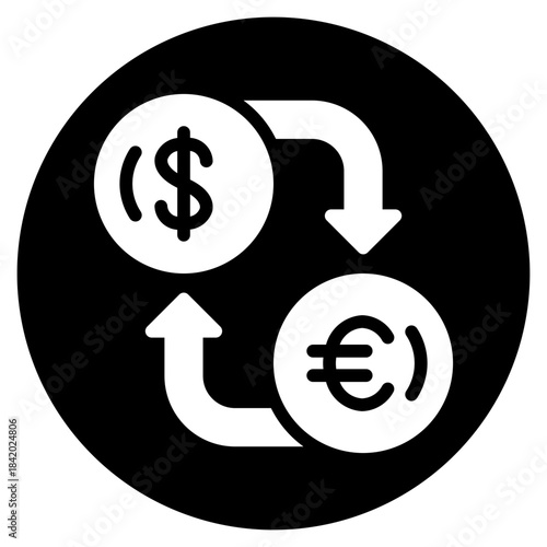 currency exchange glyph icon