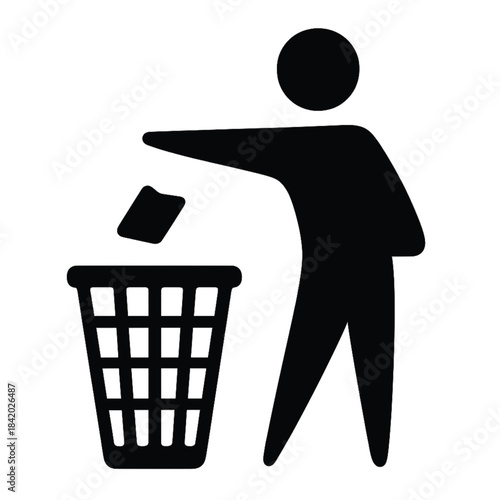 trash can icon logo vector illustration design, vector stock.