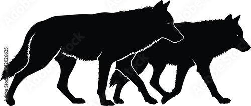 Black Silhouette Set of Professional Cleaning Staff, Both Male and Female, Holding Mops, Brooms, and Buckets, Isolated Vector Illustration Collection for Service, Work, and Hygiene Concepts