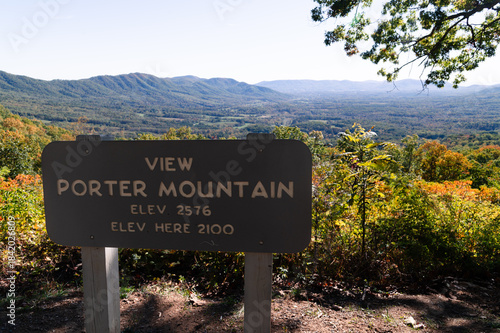 Photos Sign at Porter Mountain View Overlook on Blue Ridge Parkway in Virginia