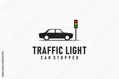 Car traffic light logo symbol icon design