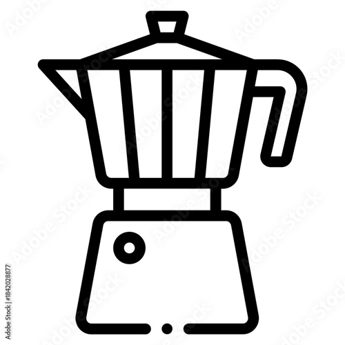 Simple vector illustration of a coffee pot with a handle and spout.
