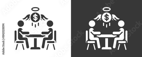 Angel Investor Icon Set Vector Collection Isolated In Black And White