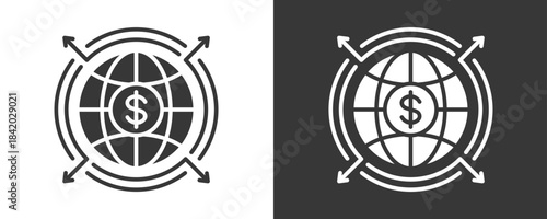 Globalization Icon Set Vector Collection Isolated In Black And White
