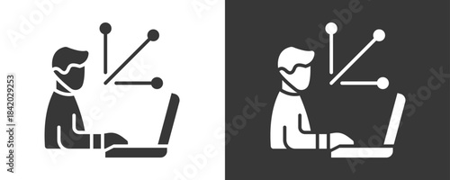 Pivot Icon Set Vector Collection Isolated In Black And White