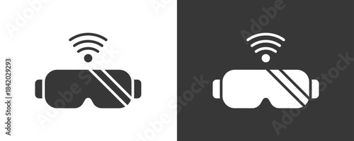 Virtual Reality Icon Set Vector Collection Isolated In Black And White