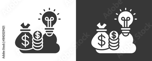 Venture Capital Icon Set Vector Collection Isolated In Black And White